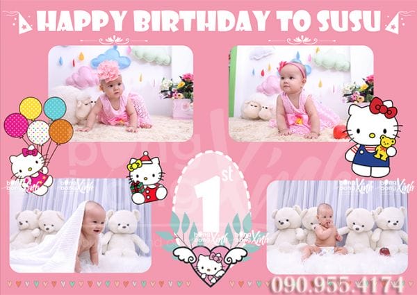 Backdrop sinh nhật Hello Kitty 006 Backdrop sinh nhật Hello Kitty 006