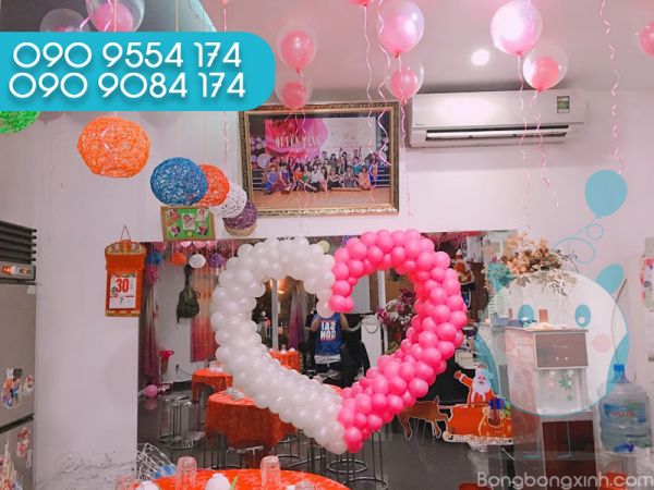 Trang trí bong bóng trái tim TT018 Trang trí bong bóng trái tim TT018